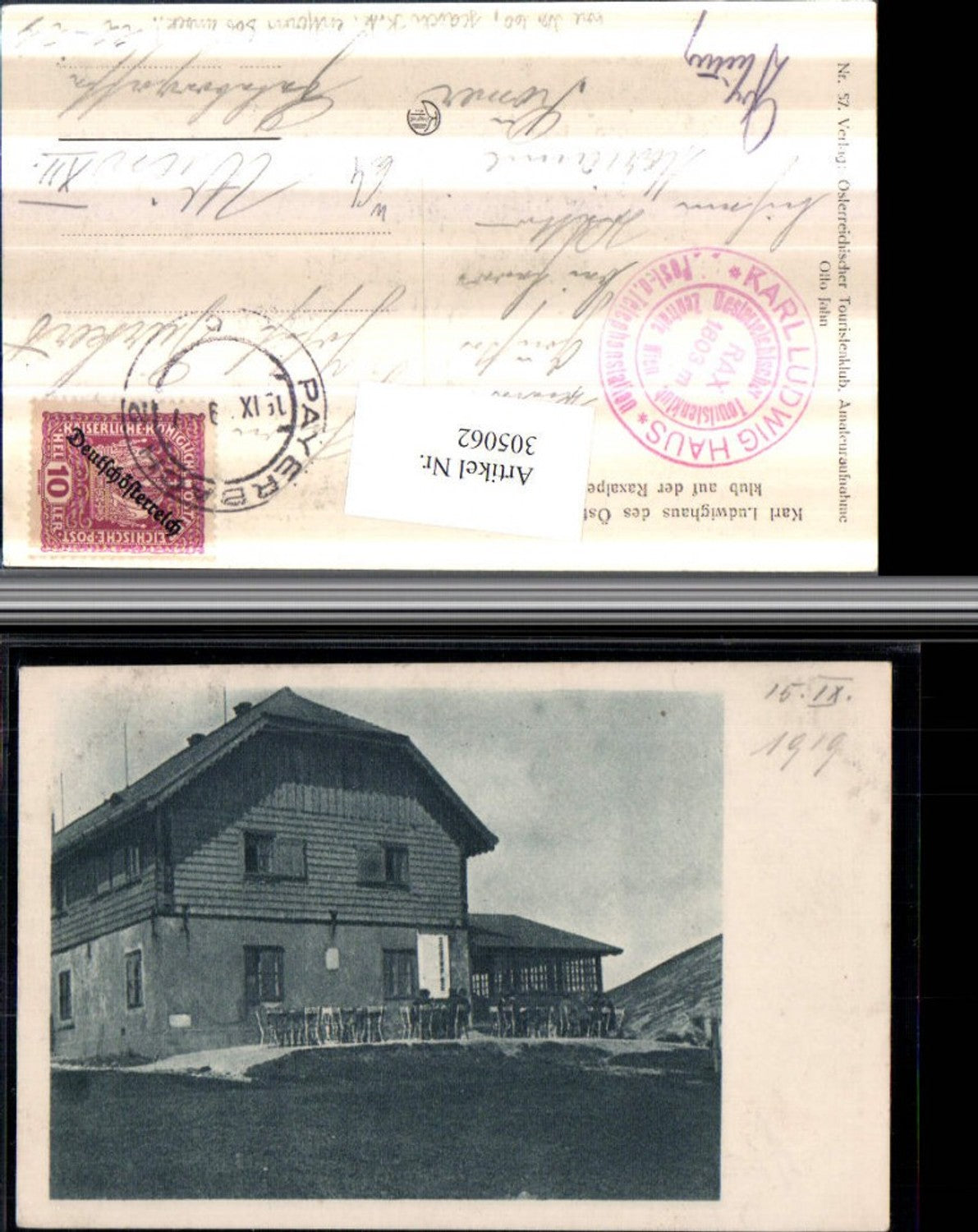 305062,Karl Ludwig-Haus Berghütte auf d. Raxalpe b. Prein