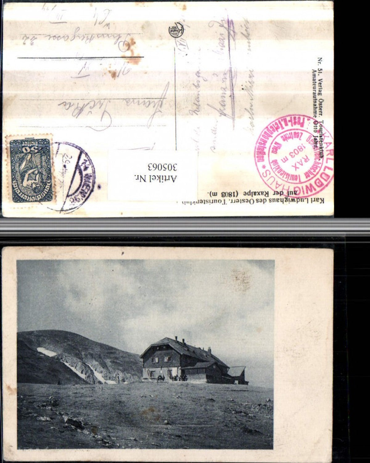 305063,Karl Ludwig-Haus Berghütte auf d. Raxalpe b. Prein