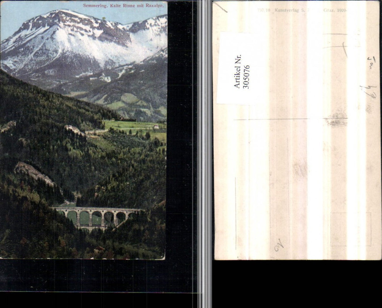 305076,Semmering Kalte Rinne Viadukt m. Raxalpe Bergkulisse