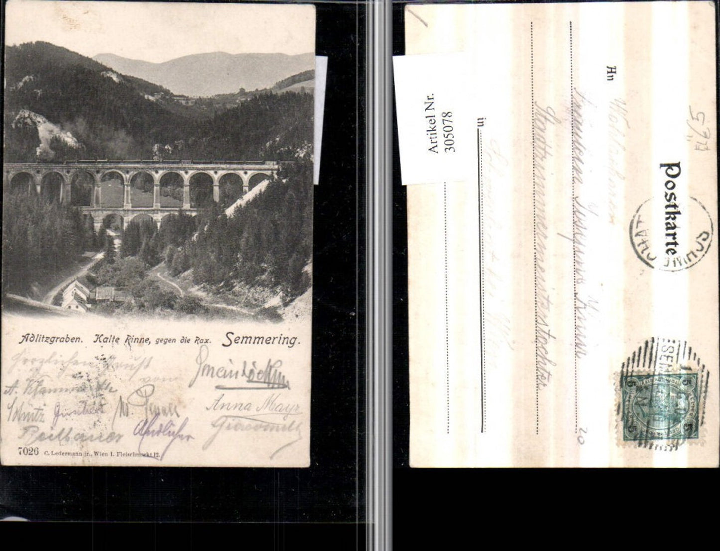 305078,Semmering Adlitzgraben Kalte Rinne Viadukt geg. Rax