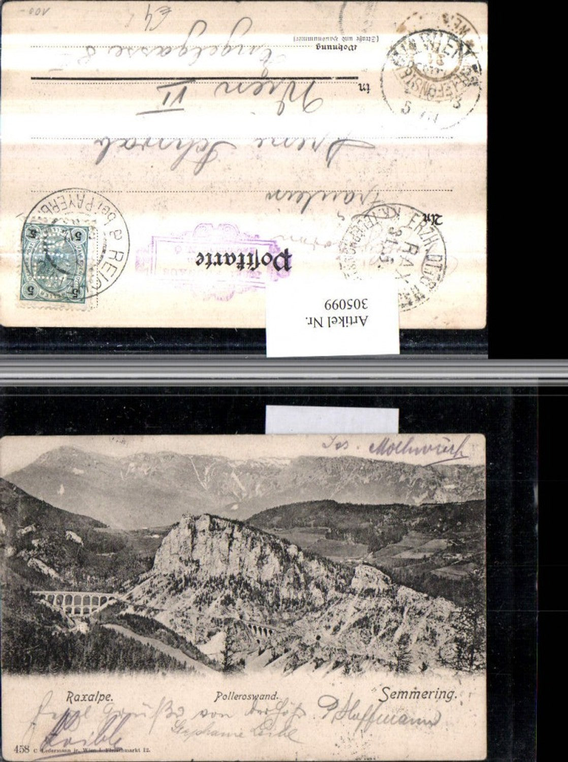305099,Semmering Polleroswand Viadukt m. Raxalpe Bergkulisse