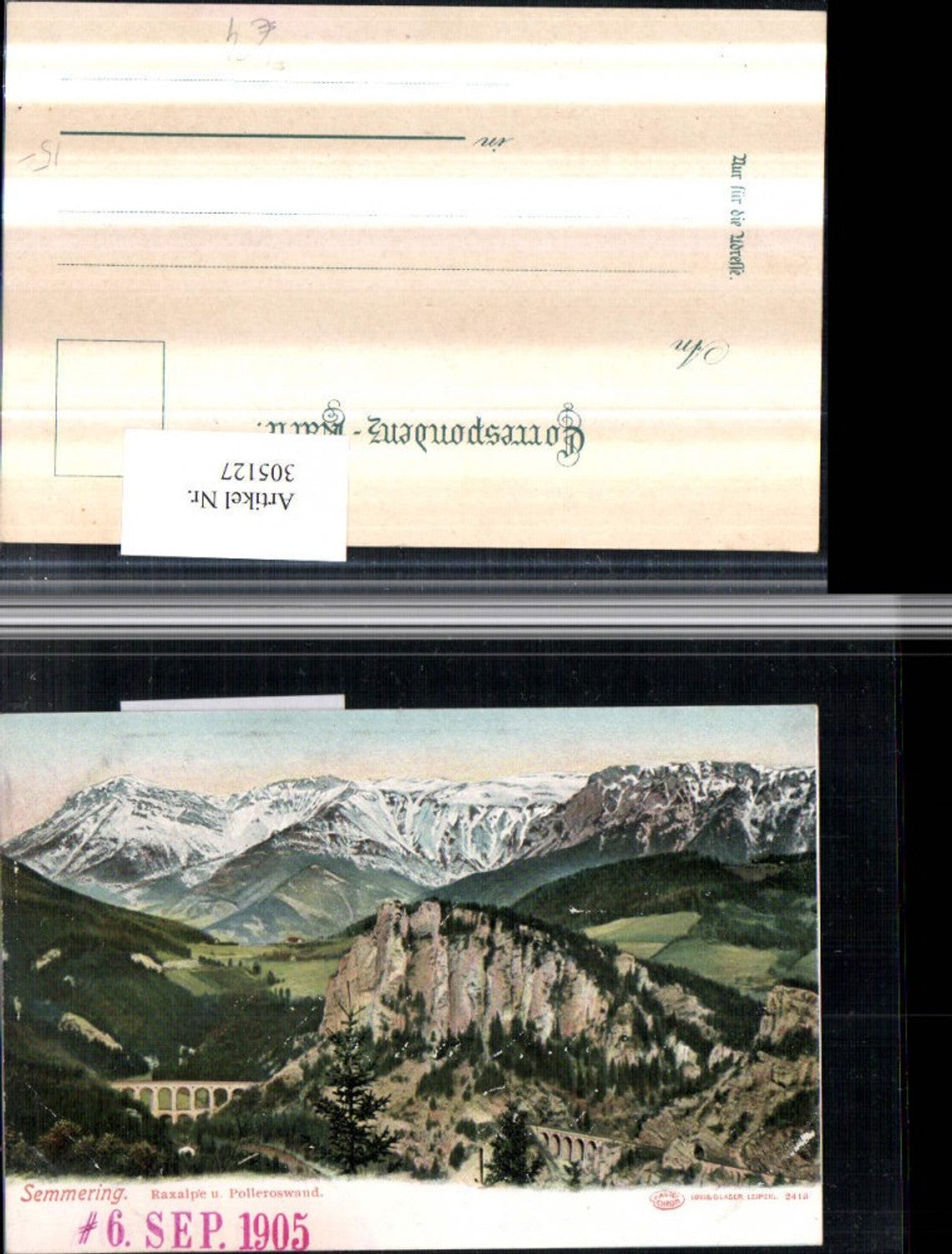 305127,Semmeringbahn Semmering Viadukt m. Polleroswand u. Raxalpe Bergkulisse