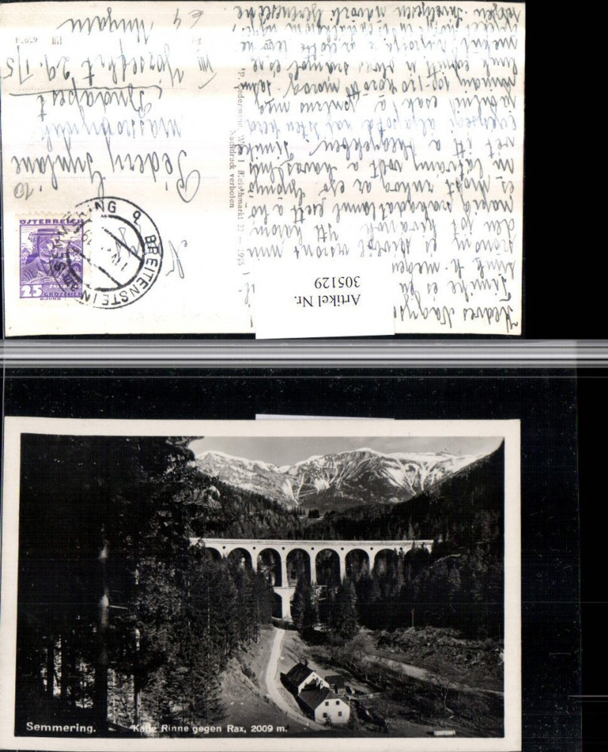 305129,Semmeringbahn Semmering Kalte Rinne Viadukt geg. Rax Bergkulisse