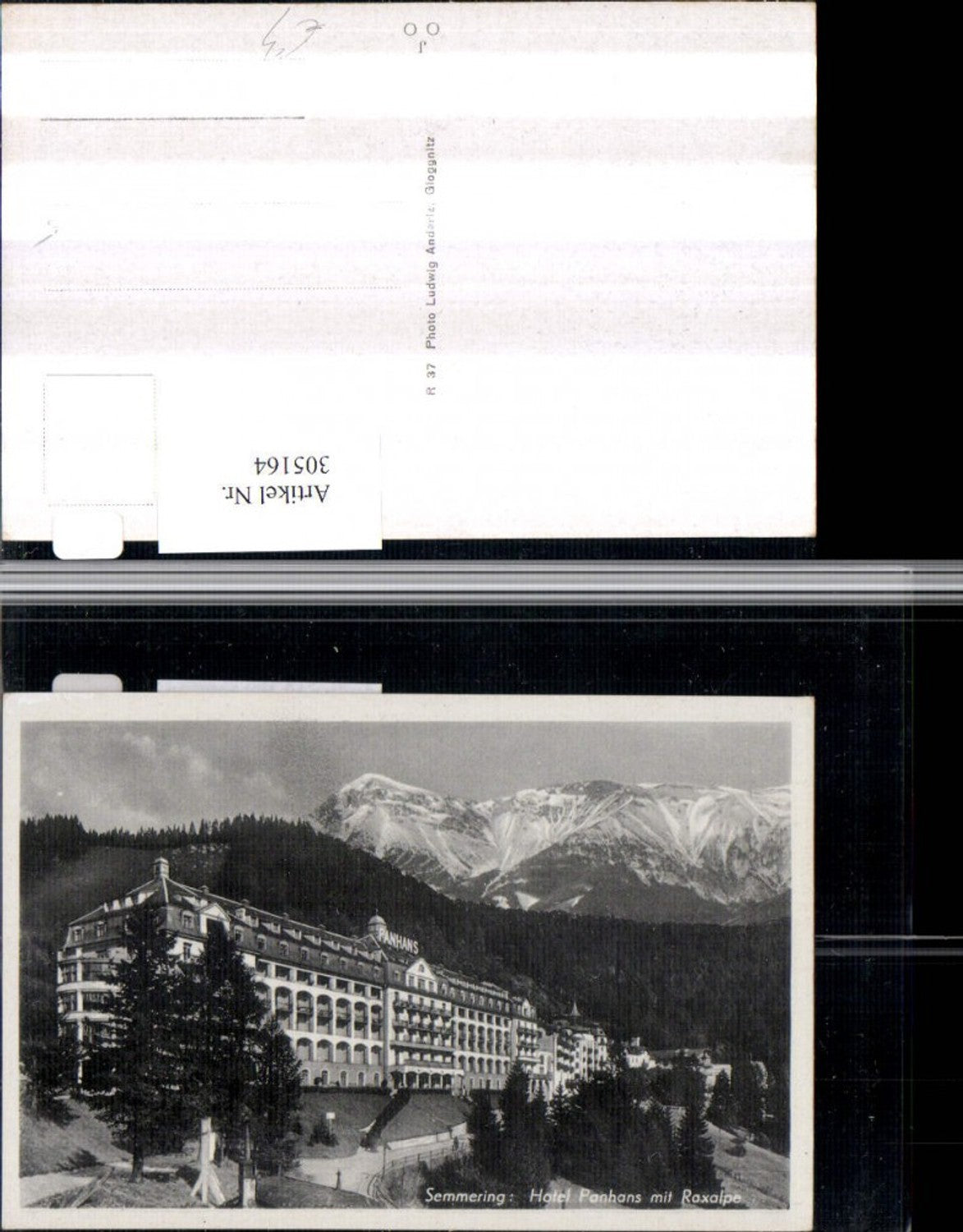 305164,Semmering Hotel Panhans m. Raxalpe Bergkulisse