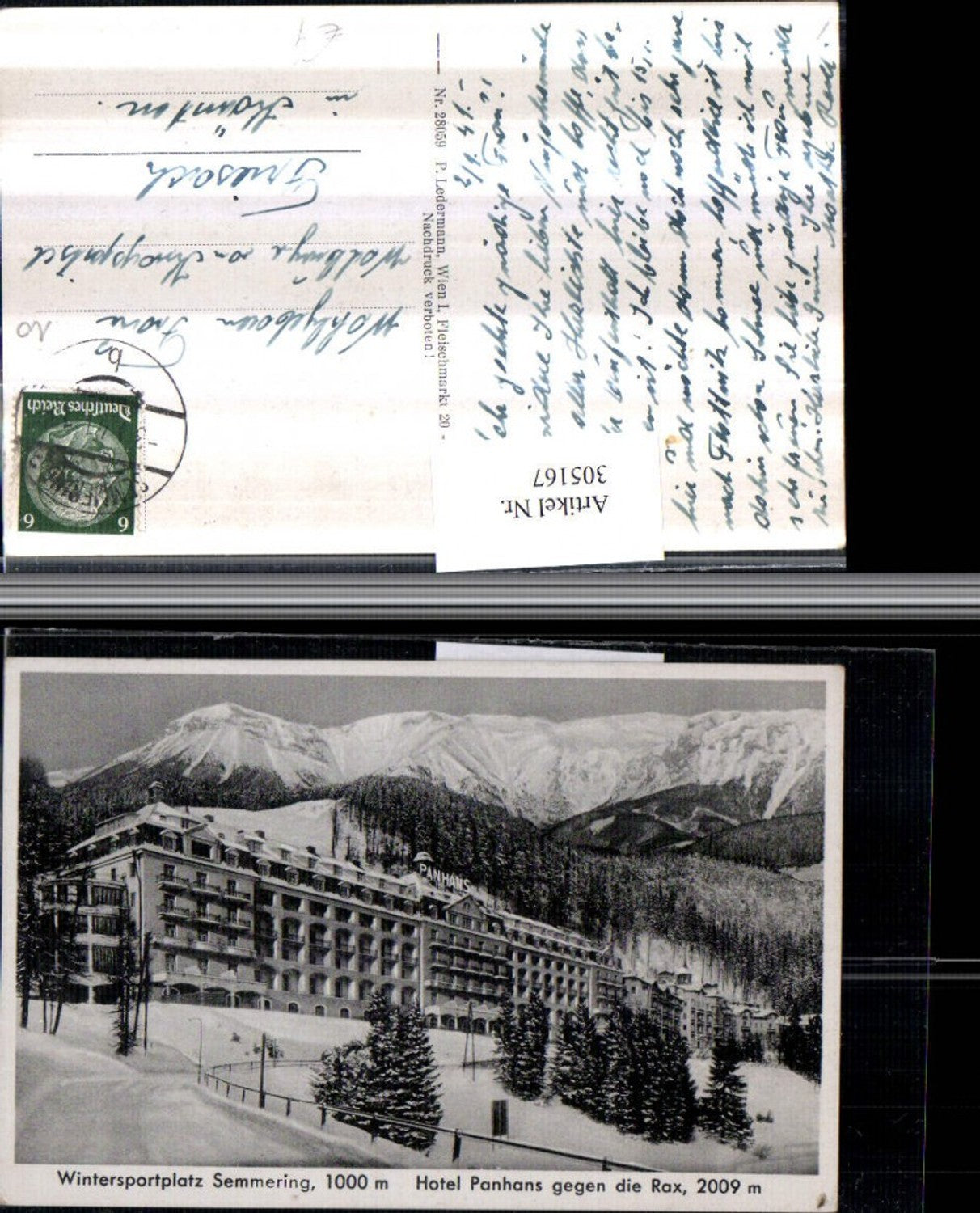 305167,Semmering Hotel Panhans geg. Rax Bergkulisse Winterbild