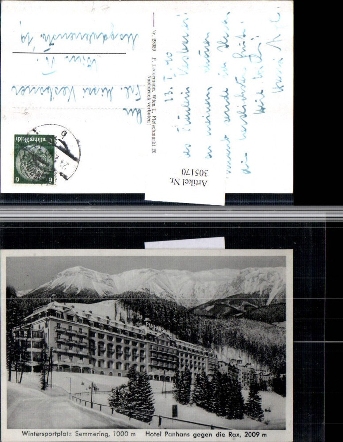 305170,Semmering Hotel Panhans geg. Rax Bergkulisse Winterbild