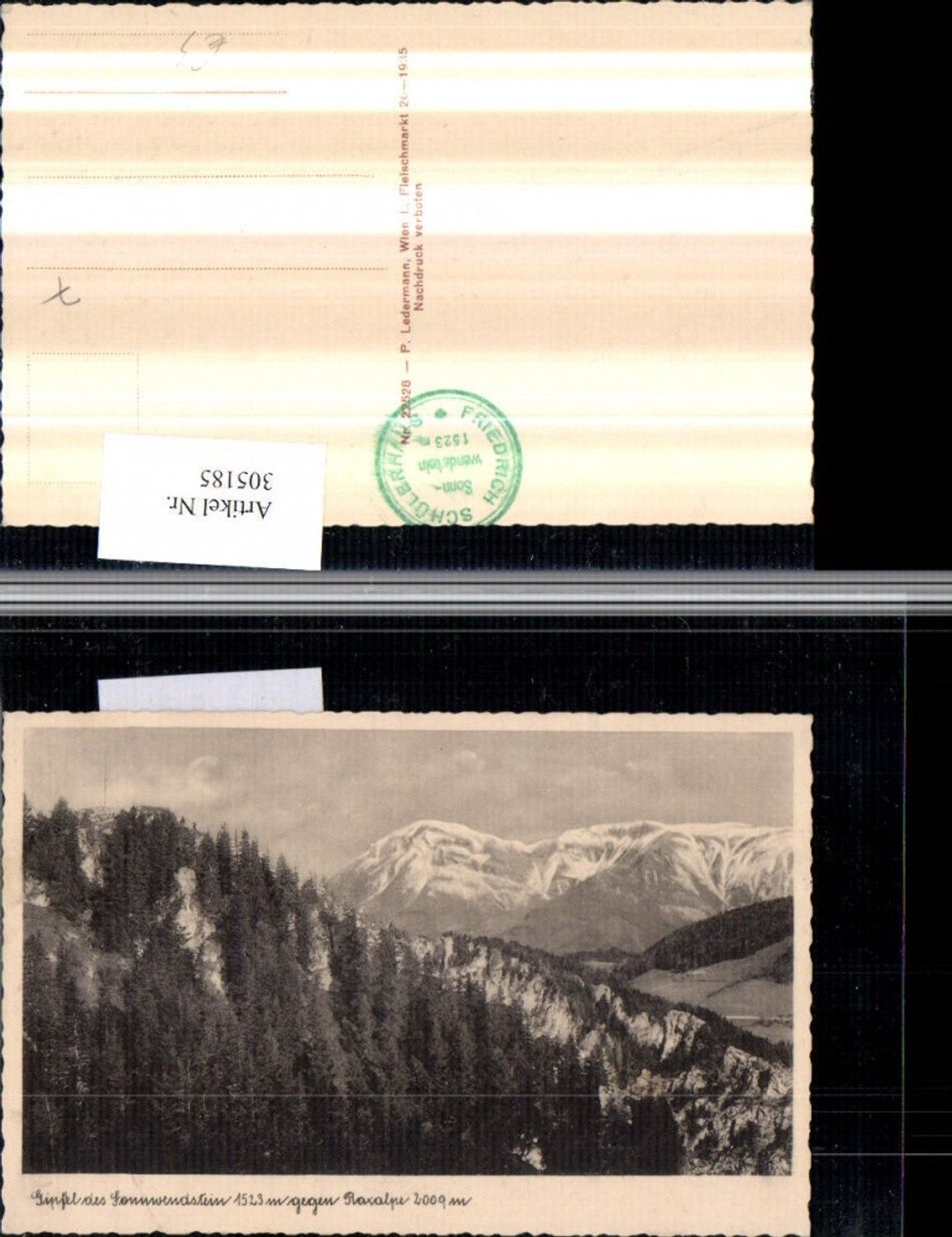 305185,Gipfel des Sonnwendstein b. Semmering geg. Raxalpe Bergkulisse