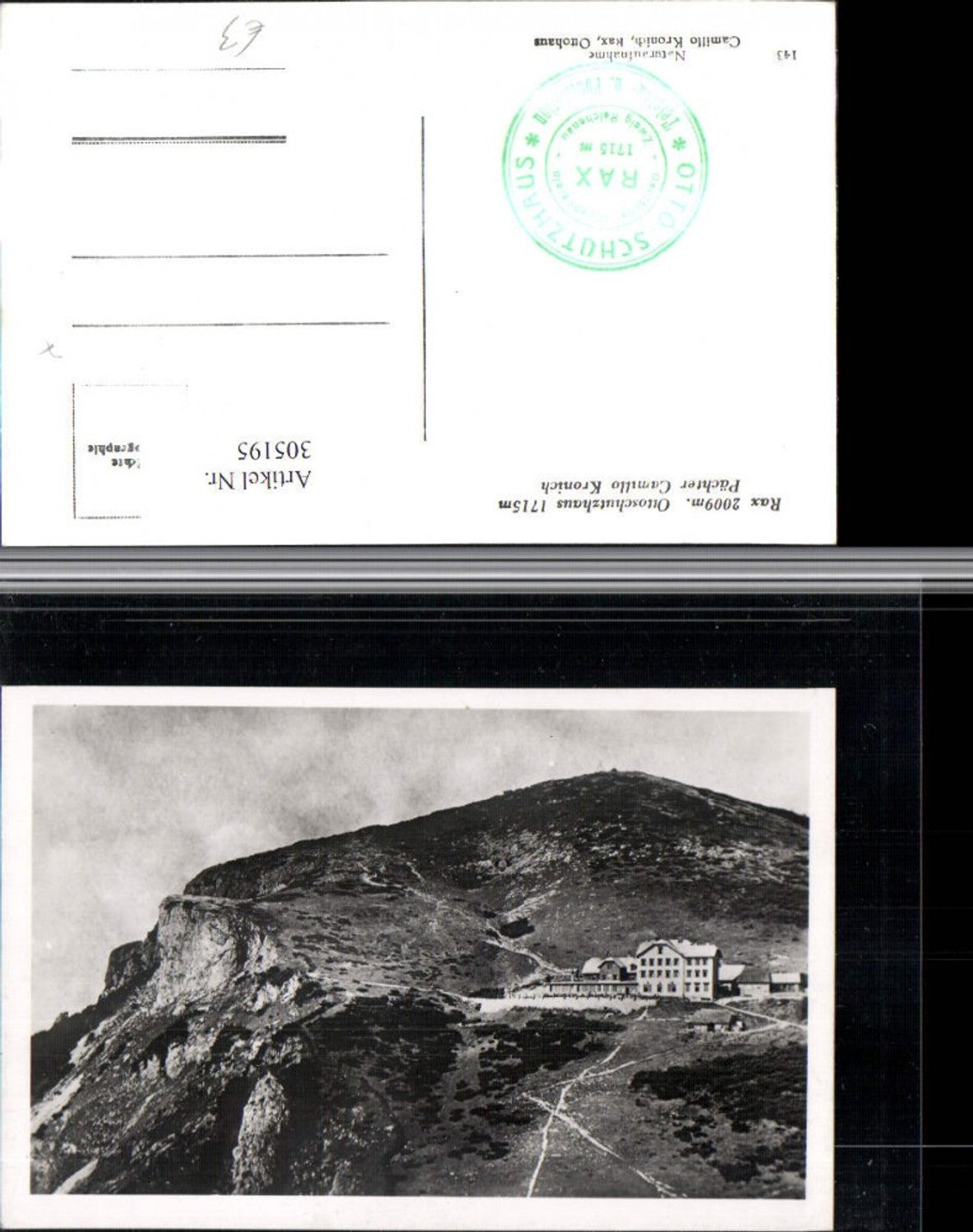 305195,Rax Otto-Schutzhaus Berghütte b. Reichenau