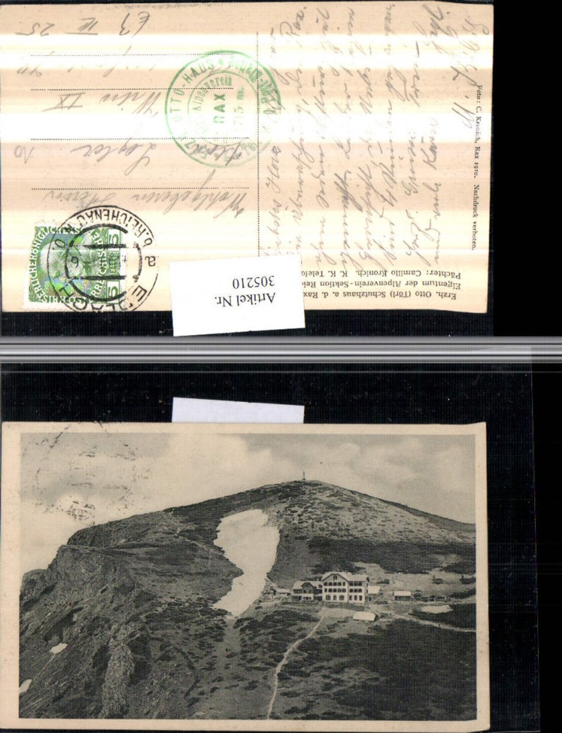 305210,Erzherzog Otto-Schutzhaus Berghütte auf d. Rax b. Reichenau