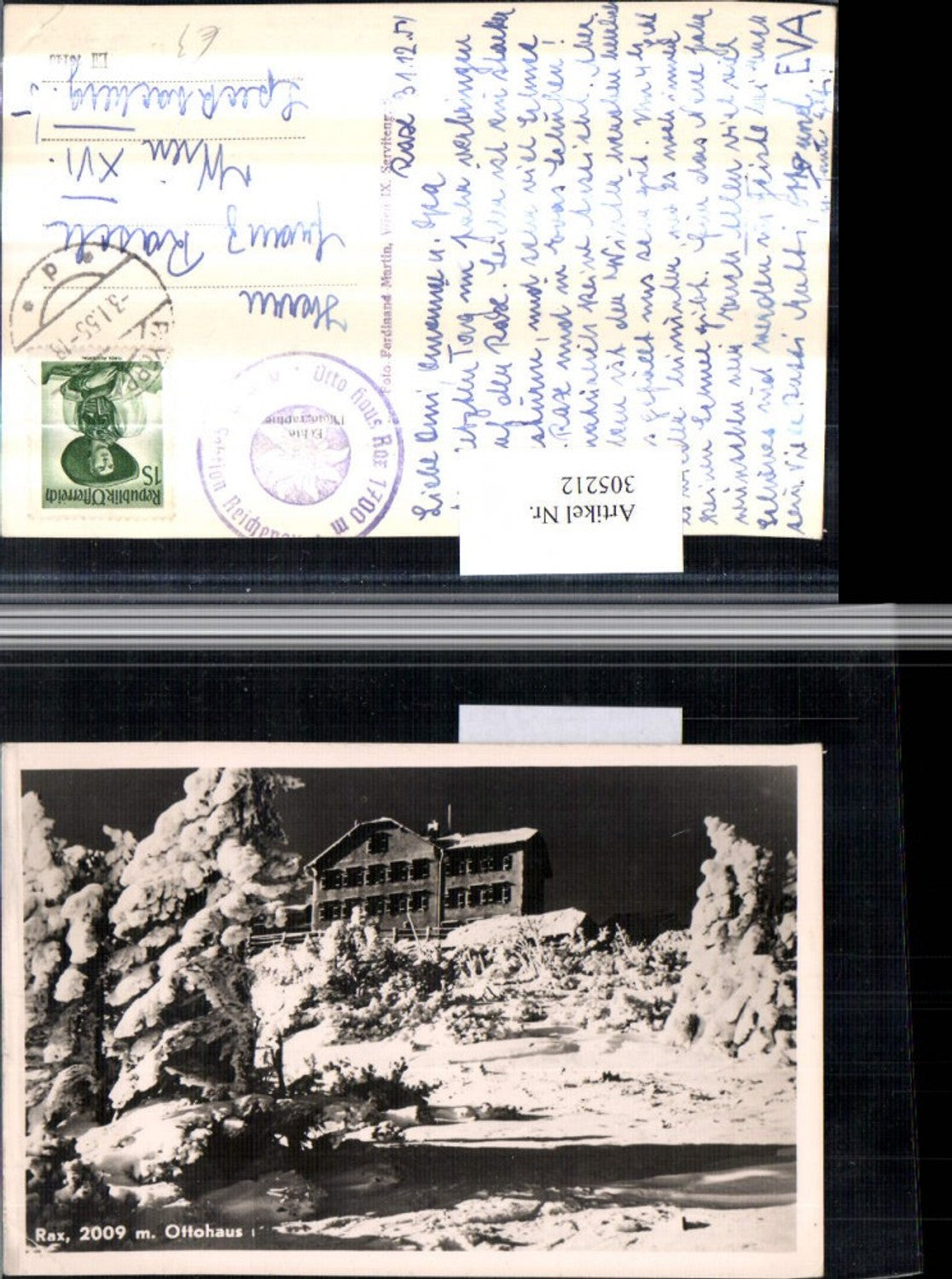 305212, Rax Ottohaus mountain hut near Reichenau, winter scene