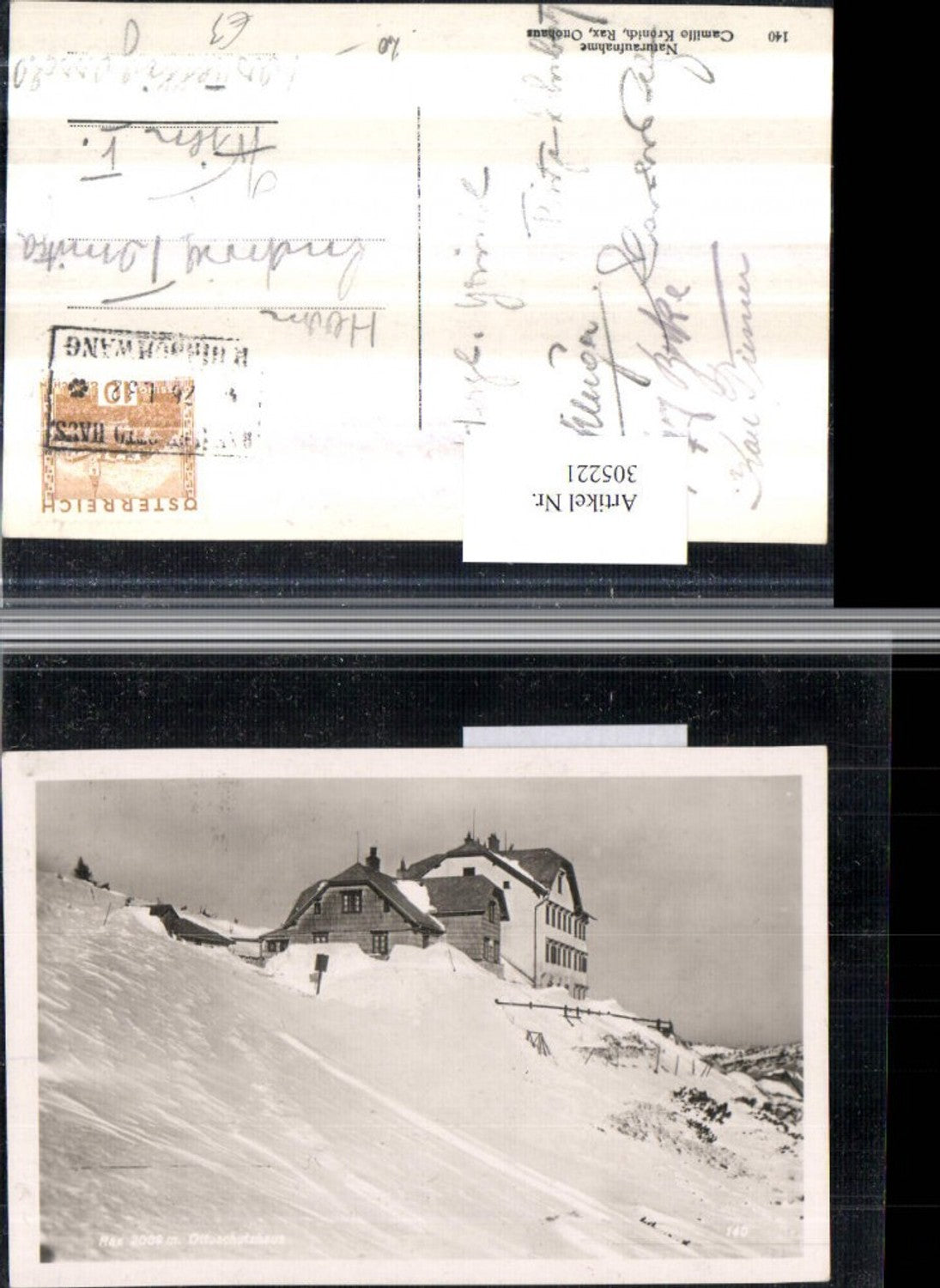305221,Rax Otto-Schutzhaus Berghütte b. Reichenau Winterbild