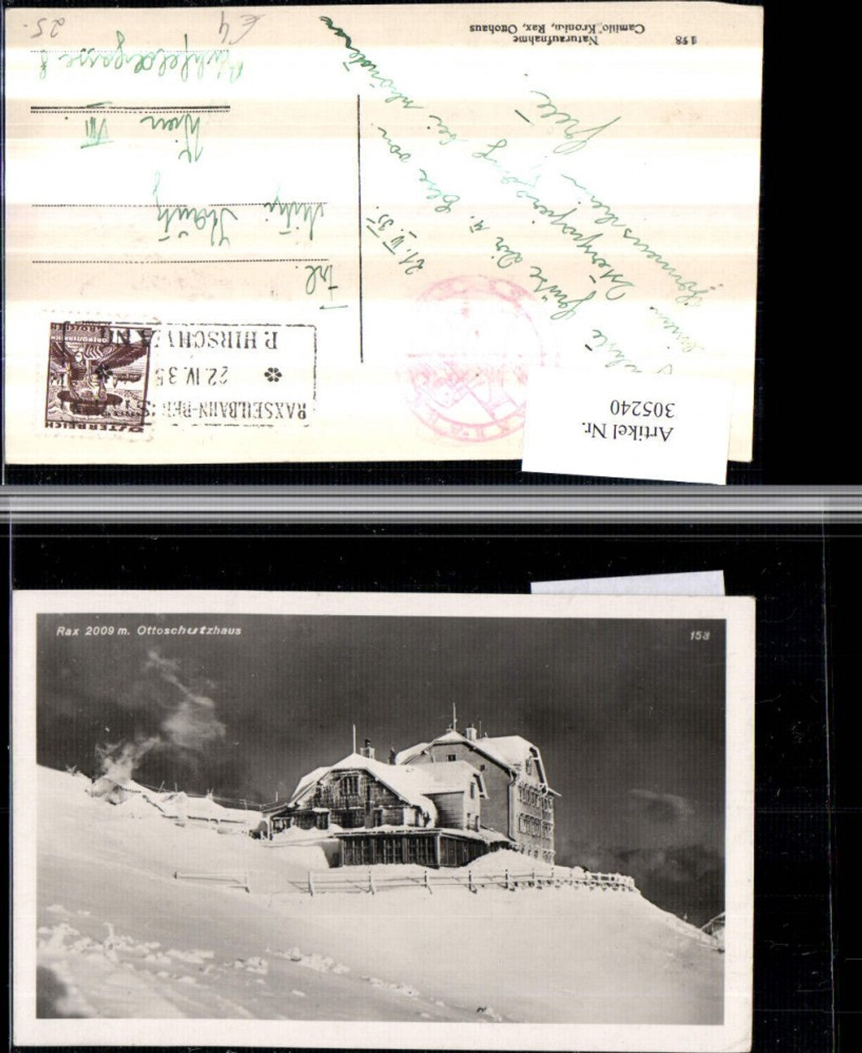 305240,Rax Otto-Schutzhaus Berghütte b. Reichenau Winterbild