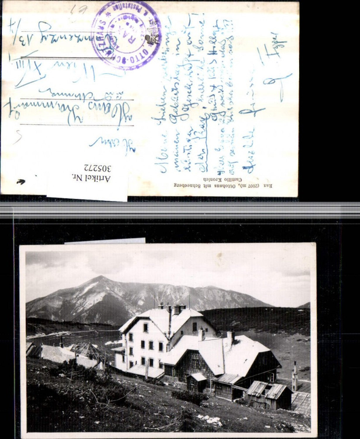 305272,Rax Ottohaus Berghütte m. Schneeberg b. Reichenau Bergkulisse