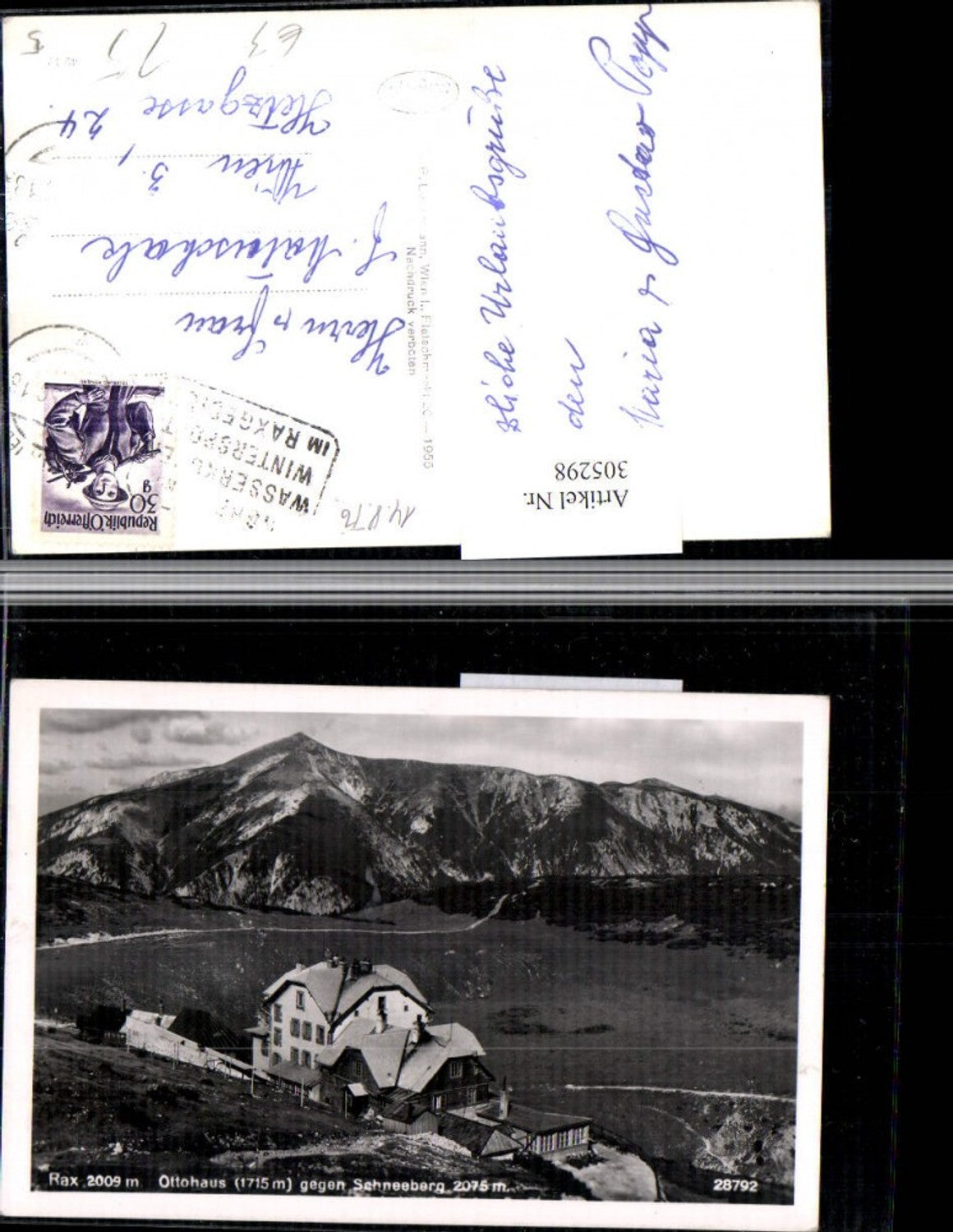 305298,Rax Ottohaus Berghütte geg. Schneeberg Bergkulisse b. Reichenau