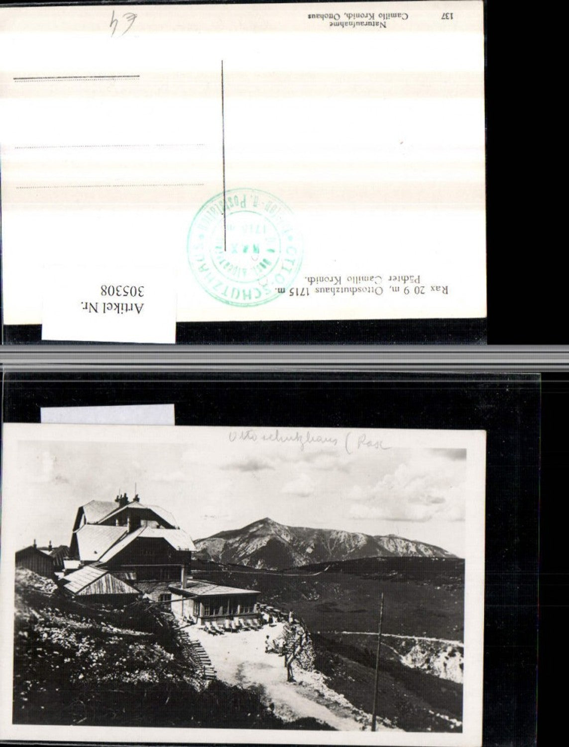 305308,Rax Otto-Schutzhaus Berghütte b. Reichenau Bergkulisse