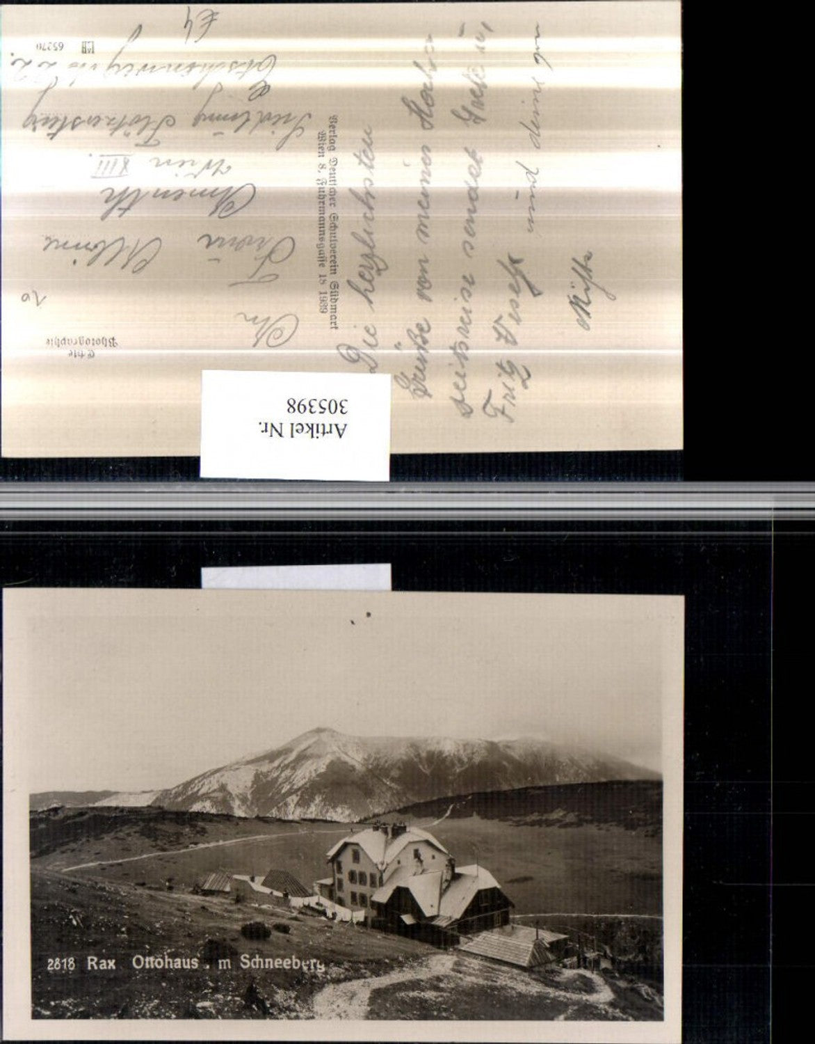 305398,Rax Ottohaus Berghütte m. Schneeberg b. Reichenau Bergkulisse