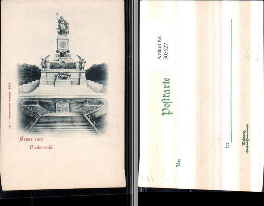 305527,Gruß vom Niederwald Denkmal b. Rüdesheim pub Ottmar Zieher 1898