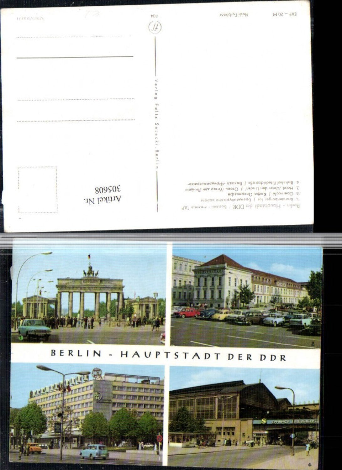 305608,Berlin Brandenburger-Tor Operncafe Hotel Unter den Linden Bahnhof Mehrbildkarte