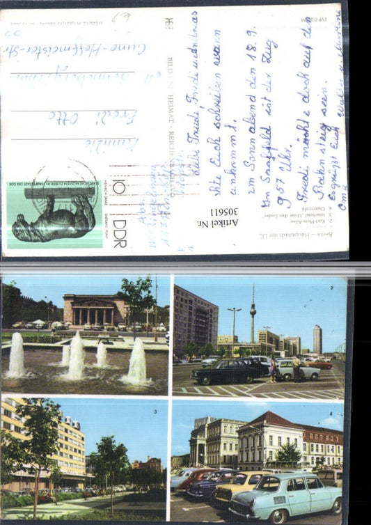 305611,Berlin Karl-Marx-Allee Fernsehturm Mahnmal Unter d. Linden Interhotel Operncafe Mehrbildkarte