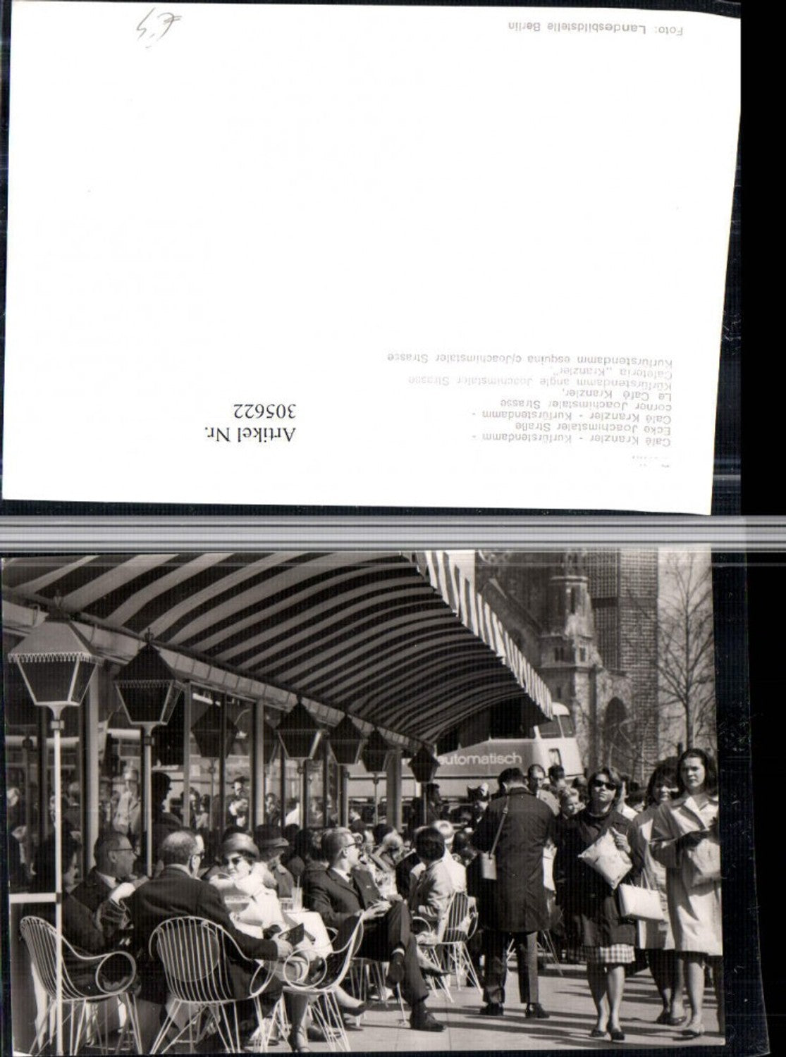 305622,Berlin Kurfürstendamm Cafe Kranzler Terrasse