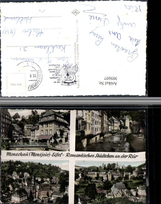 305697,Monschau in d. Eifel Totale Brücke Mehrbildkarte