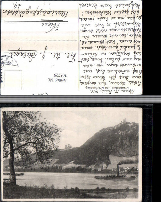 305729,Drachenfels u. Drachenburg b. Königswinter Dampfer