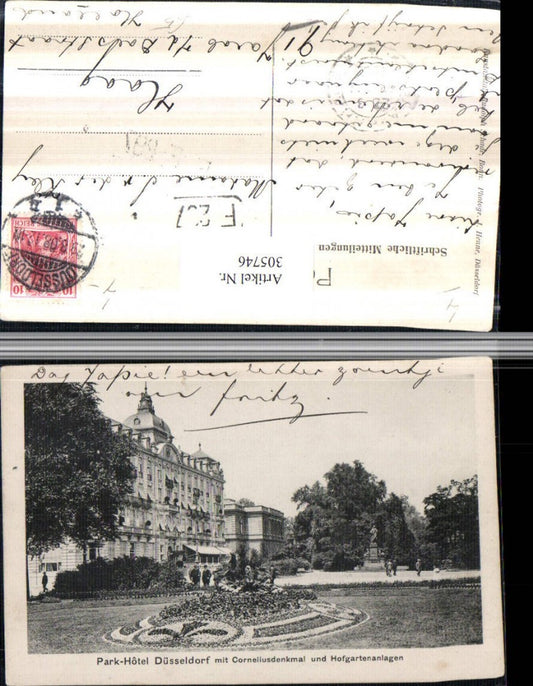 305746,Düsseldorf Park-Hotel m. Cornelius-Denkmal u. Hofgartenanlagen