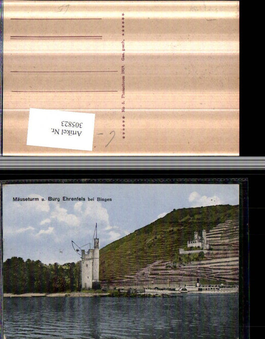 305823,Mäuseturm u. Burg Ehrenfels b. Bingen Dampfer