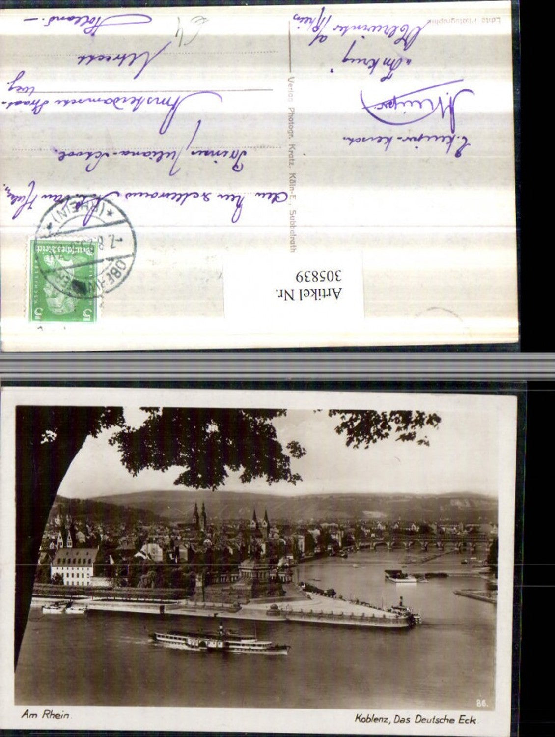 305839,Koblenz am Rhein Totale m. Deutschen Eck