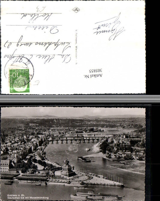305855,Koblenz am Rhein Totale m. Deutschen Eck Moselmündung Dampfer