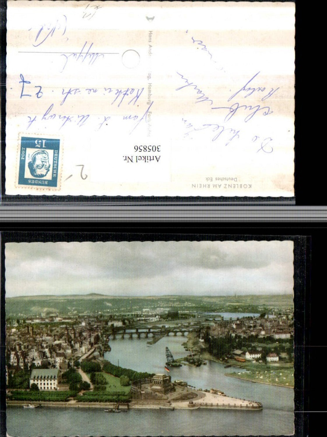305856,Koblenz am Rhein Totale m. Deutschen Eck