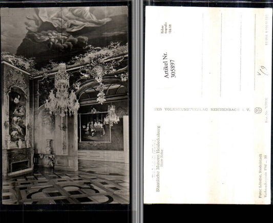 305897, Rudolstadt Heidecksburg Rote Ecke Interior view Ceiling painting pub VEB