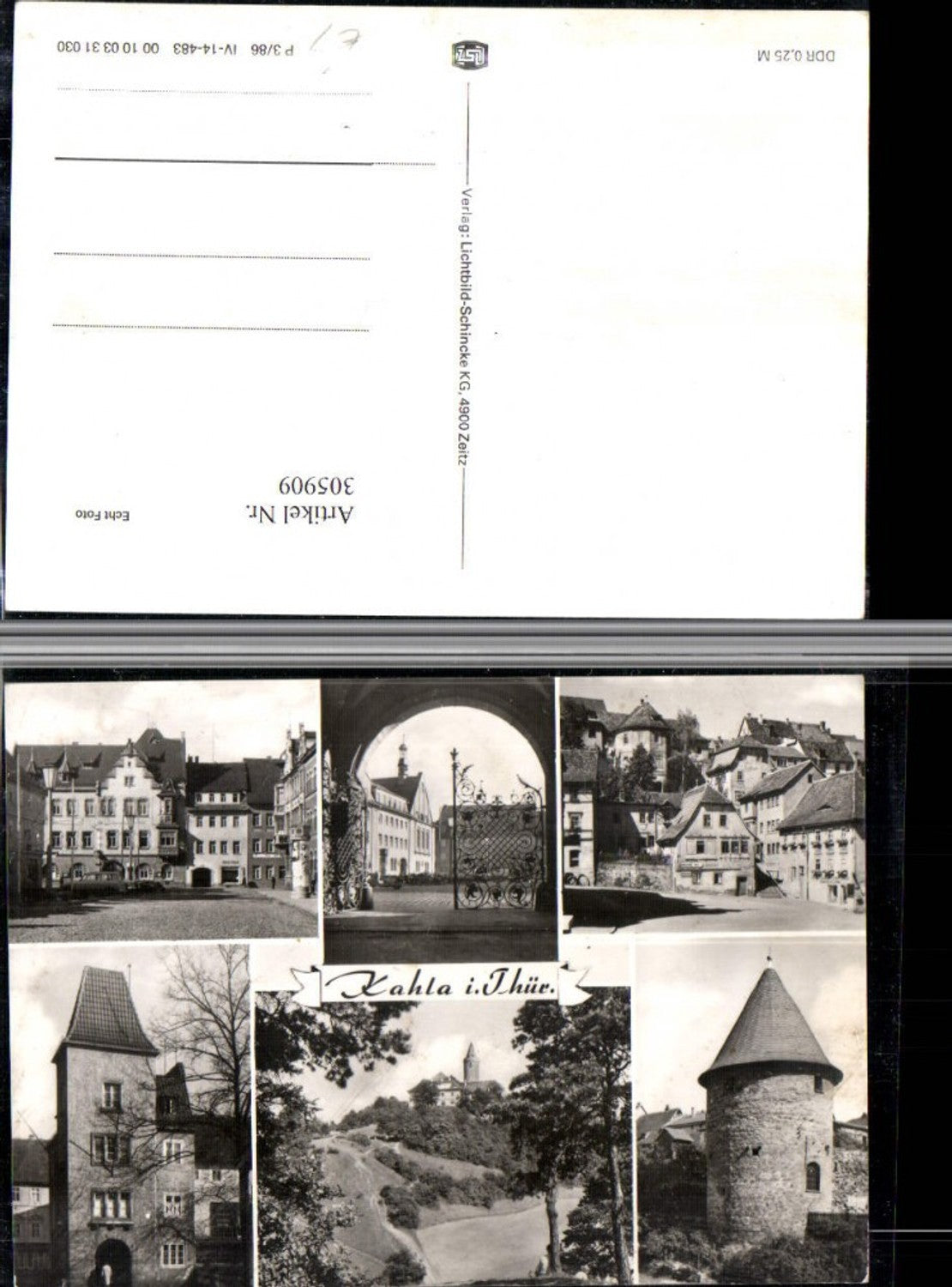 305909,Kahal in Thüringen Rathaus Motive Schloss Burg Turm Mehrbildkarte