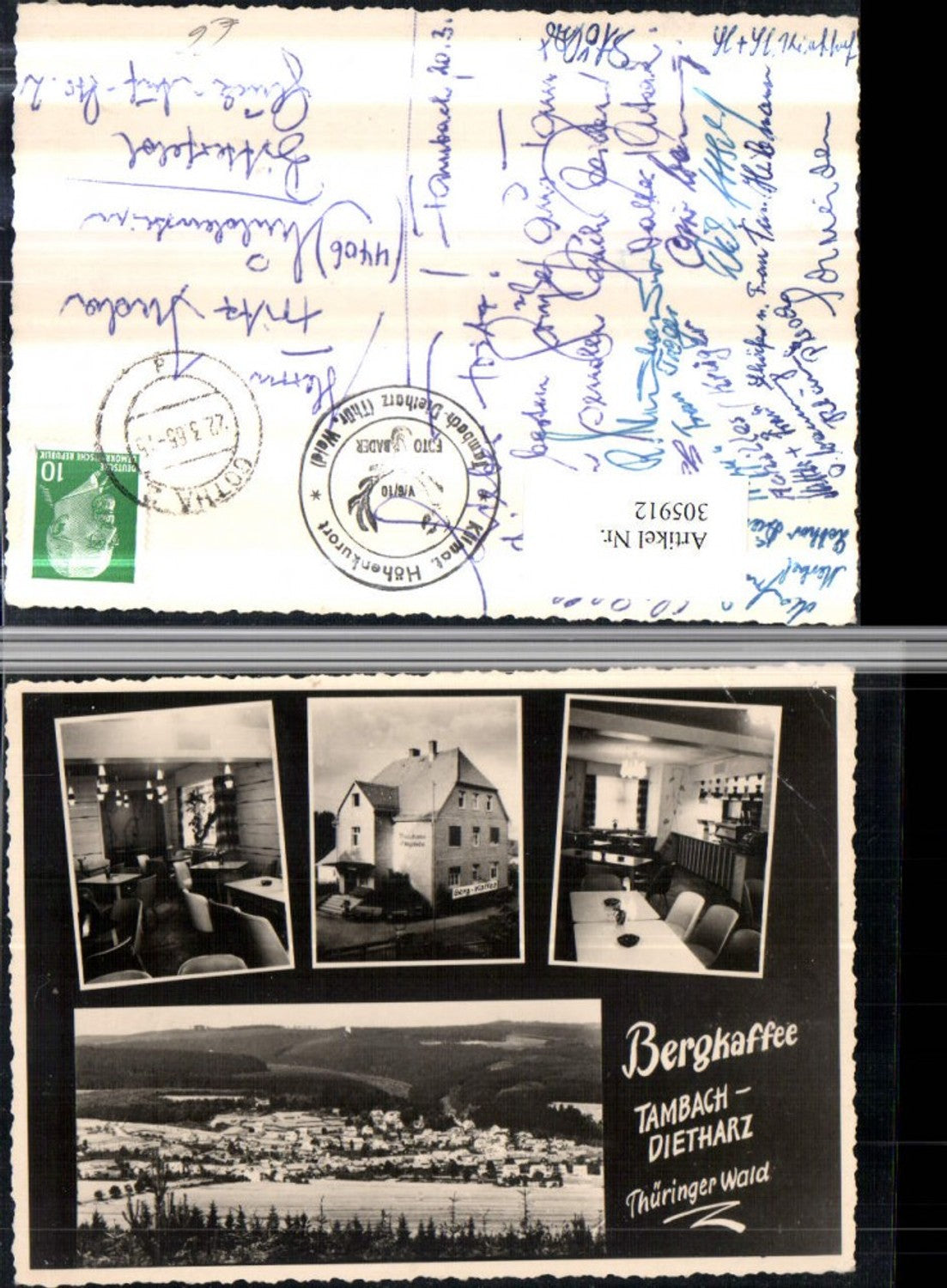 305912, Tambach Dietharz in the Thuringian Forest Total mountain coffee multi-view postcard