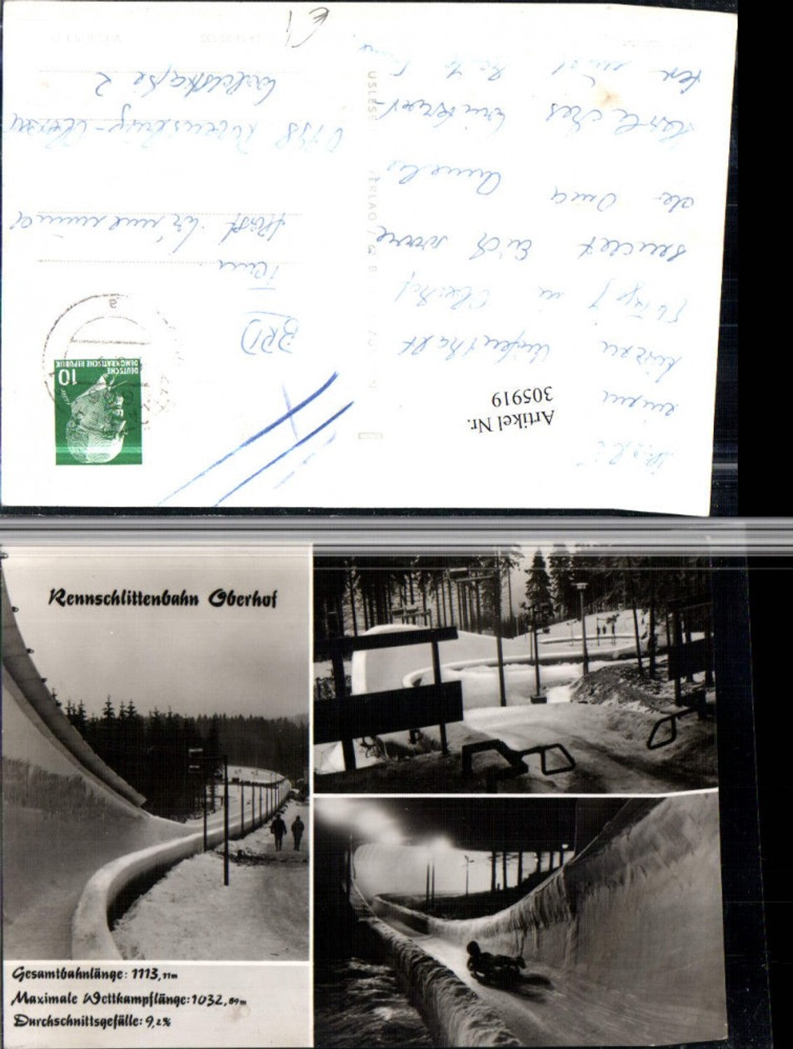 305919, Oberhof luge track multi-view postcard