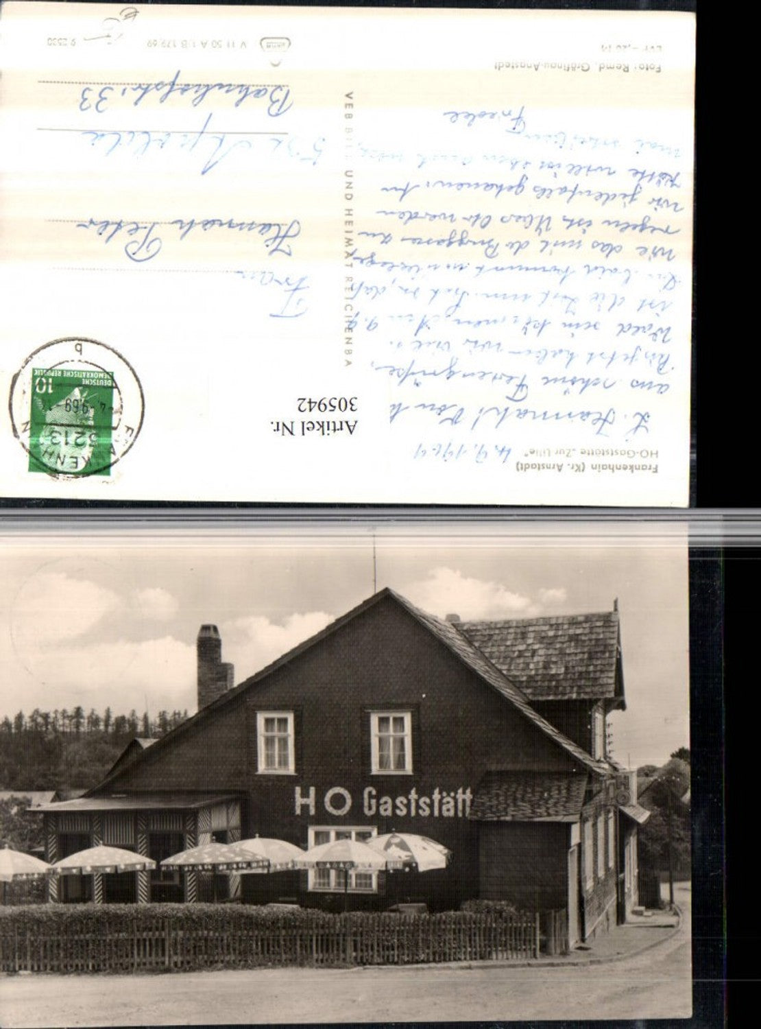 305942,Frankenhain HO-Gaststätte Zur Lilie pub VEB