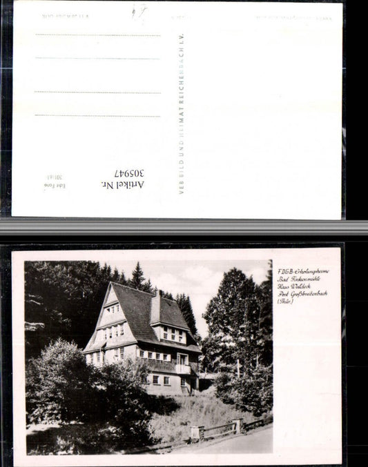 305947,FDGB-Erholungsheim Bad Finkenmühle Haus Waldeck b. Großbreitenbach pub VEB 11/282