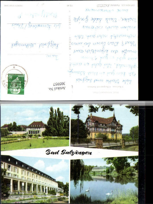 305957,Bad Salzungen Parktheater Kindersolbad Kurhaus Burgsee Mehrbildkarte