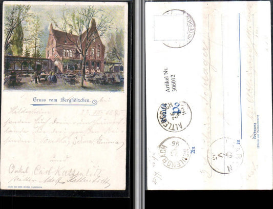 306012,Künstler AK 1895 Gruß vom Berghölzchen b. Hildesheim