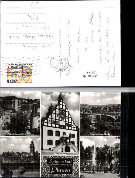 306155,Plauen Altes Rathaus Brücken Stadtpark Otto-Grotewohl-Platz Mehrbildkarte