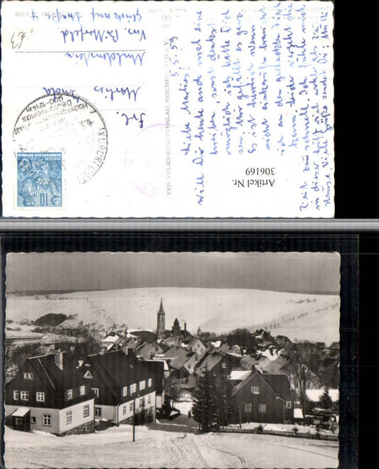 306169,Oberwiesenthal im Erzgebirge Totale Winterbild pub VEB