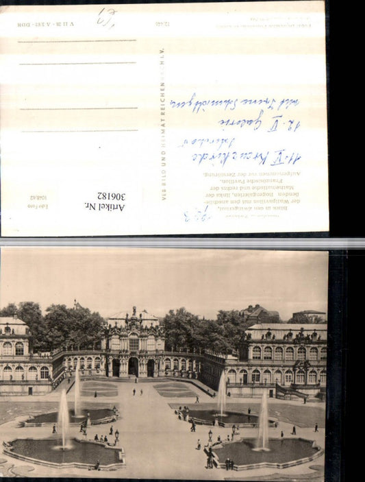 306182,Dresden Zwinger Wallpavillon m. Bogengalerien Springbrunnen Fontäne pub VEB 12/446