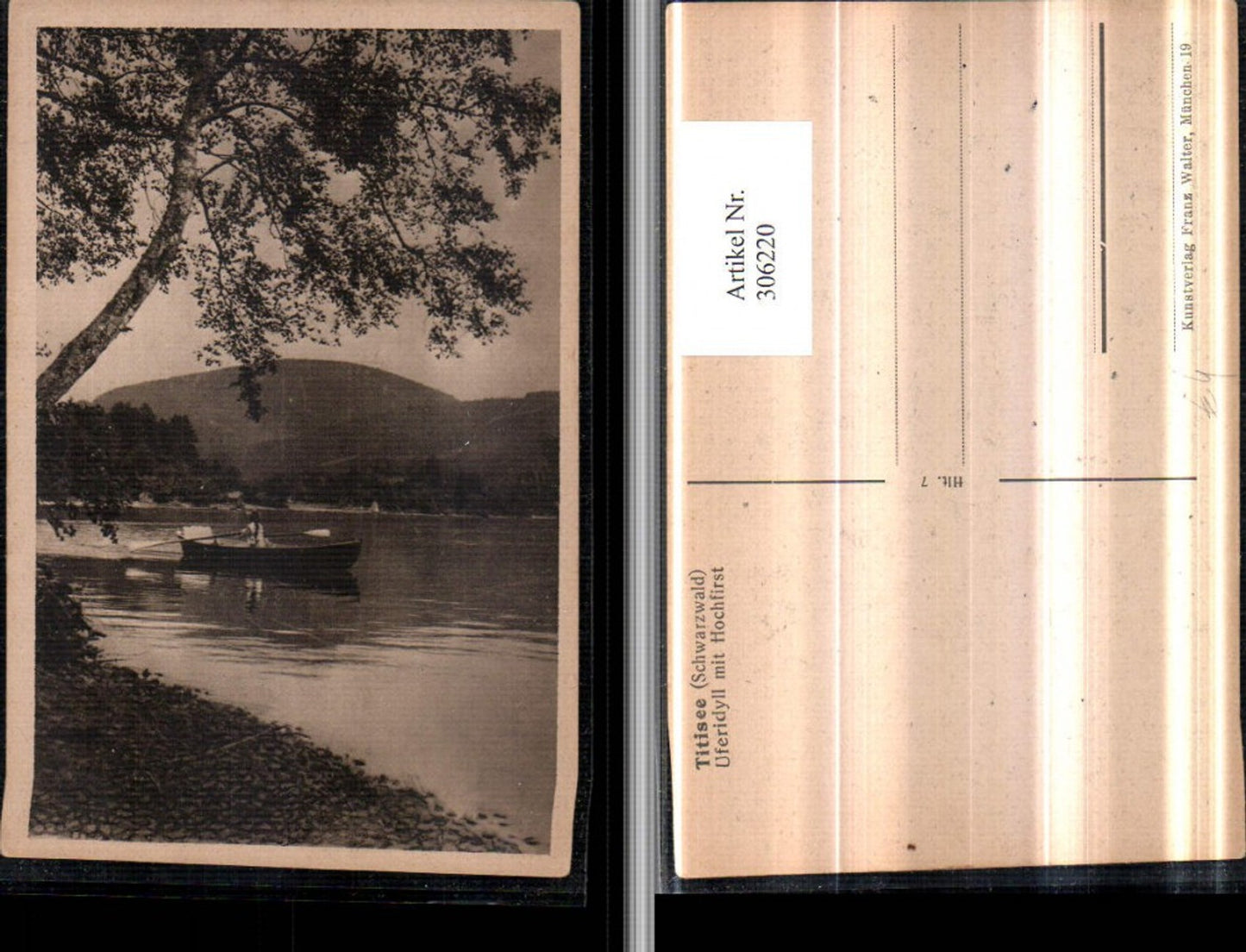 306220,Titisee im Schwarzwald Uferidyll m. Hochfirst Ruderboot Boot
