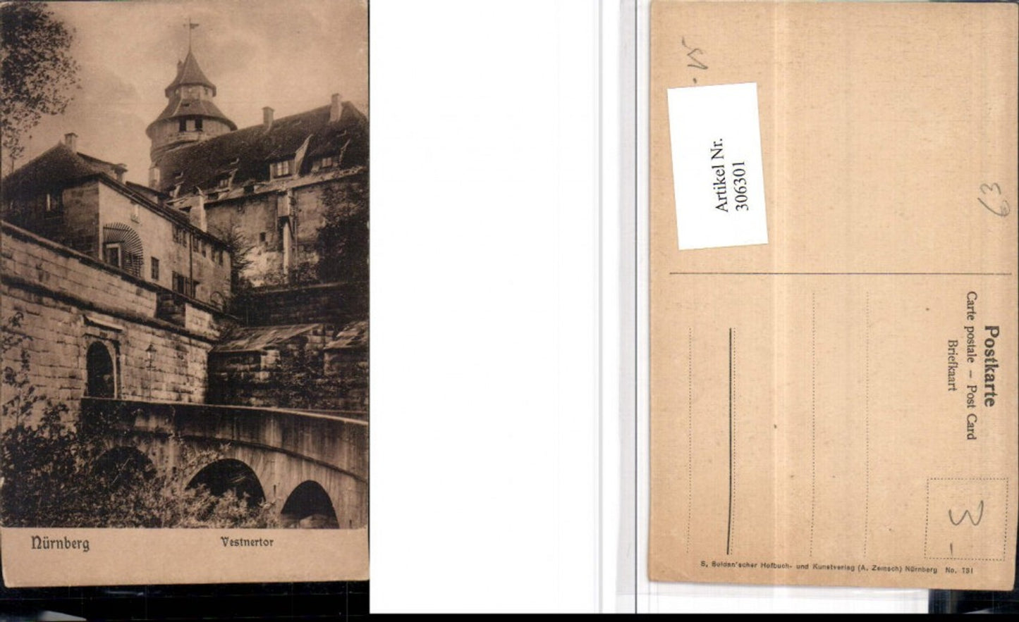 306301,Nürnberg Vestnertor Tor Burg Brücke