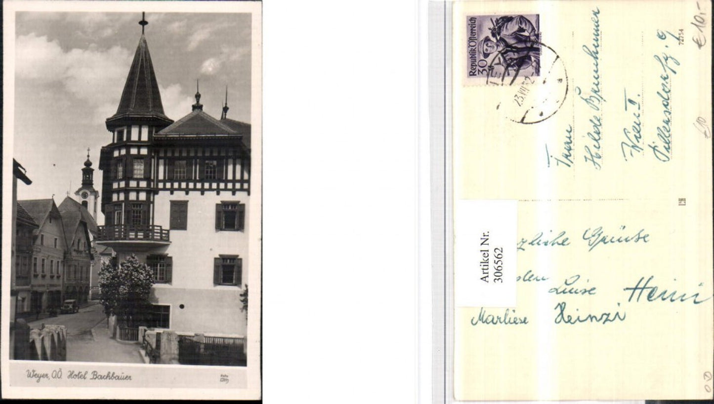 306562,Weyer Hotel Bachbauer Erker Kirchenturm pub Foto Oth