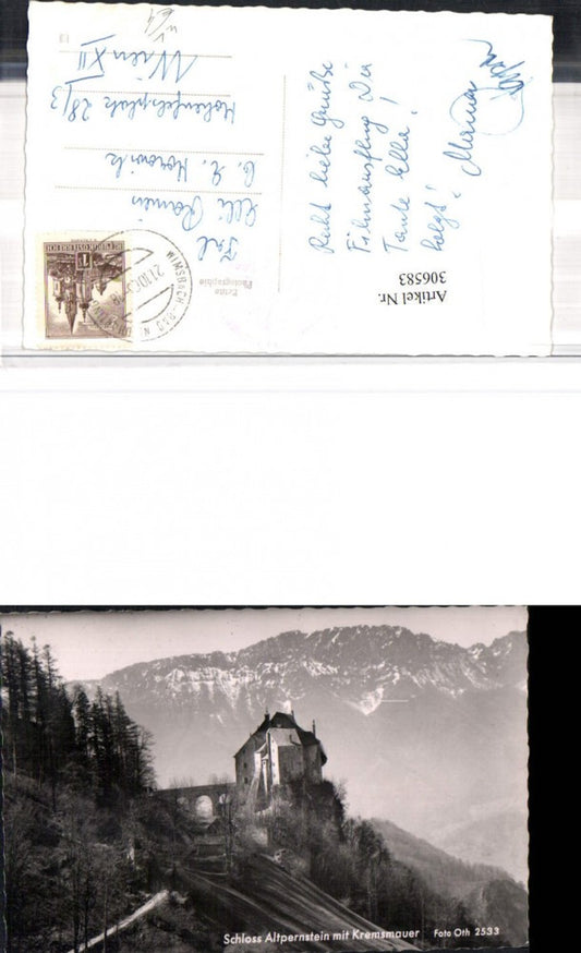306583,Schloss Altpernstein b. Micheldorf m. Kremsmauer Bergkulisse pub Foto Oth 2533