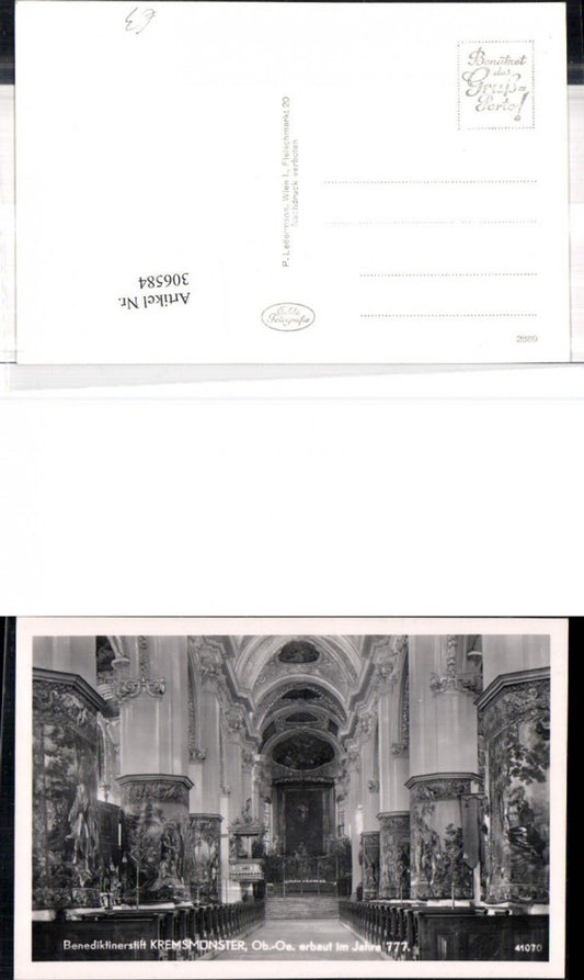 306584,Kremsmünster Benediktinerstift Kirche Innenansicht