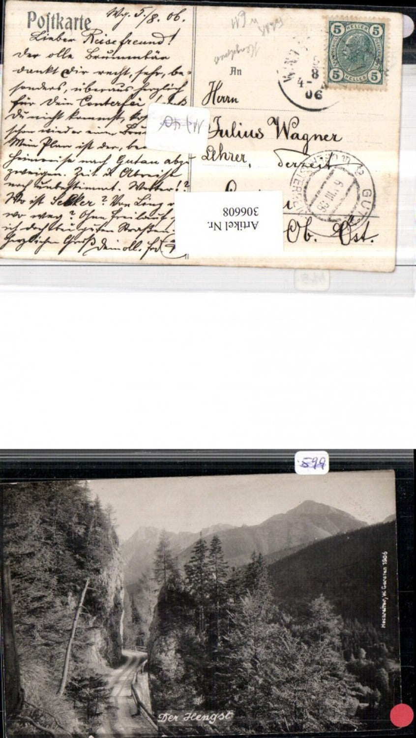 306608,Foto AK Hengstpass b. Rosenau Bergkulisse