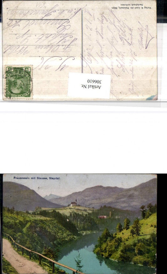 306610,Wallfahrtskirche Kirche Frauenstein b. Molln m. Stausee Bergkulisse