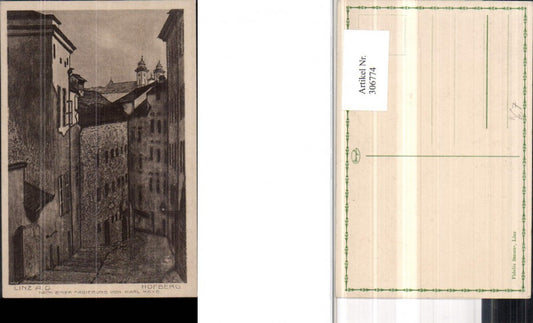 306774,Künstler AK Karl Hayd Linz an d. Donau Hofburg Motiv Gasse